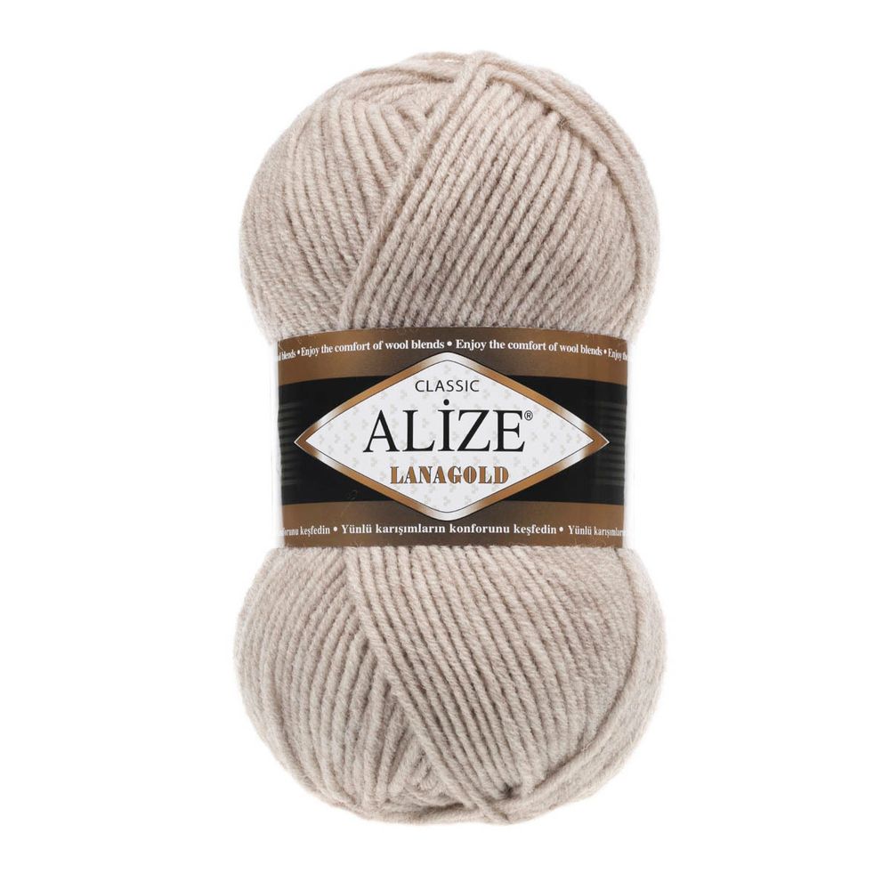 Пряжа Alize (Ализе) Lana Gold / уп.5 мот. по 100 г, 240м, 152 бежевый меланж А