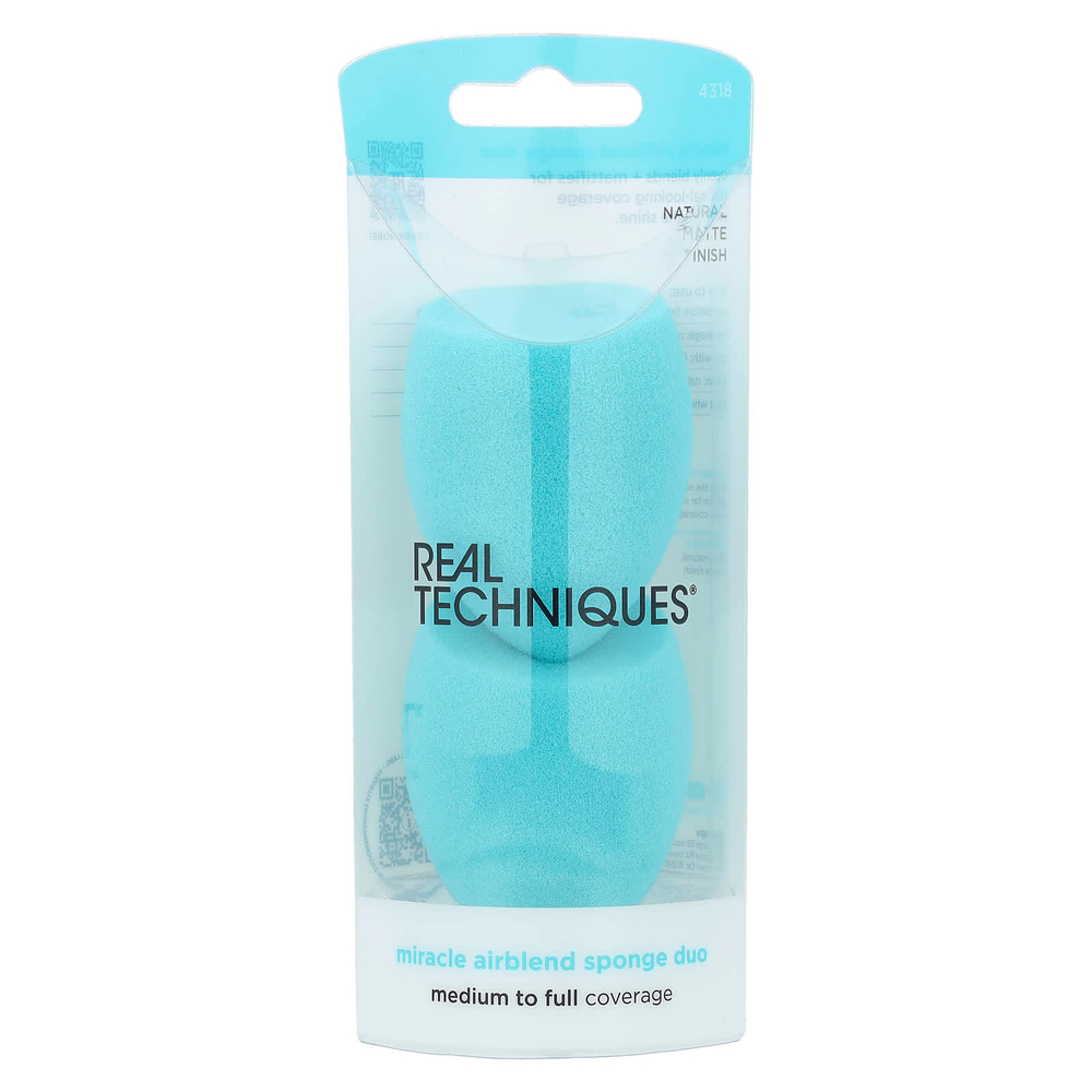 Real Techniques, Miracle Airblend Sponge Duo, 2 шт.