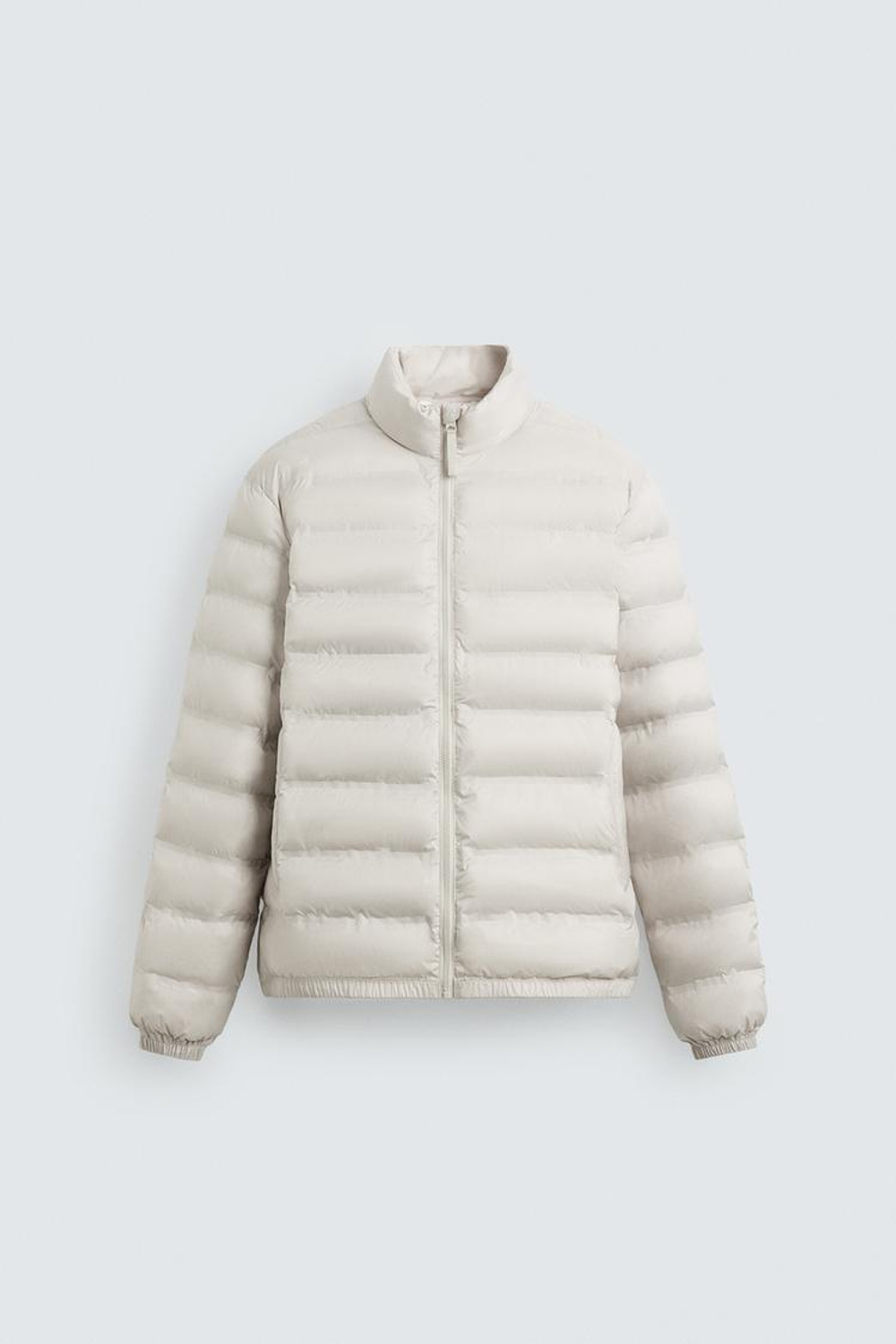 ZARA ЛЕГКАЯ СТЕГАНАЯ КУРТКА WATER REPELLENT, КАМЕННО-СЕРЫЙ