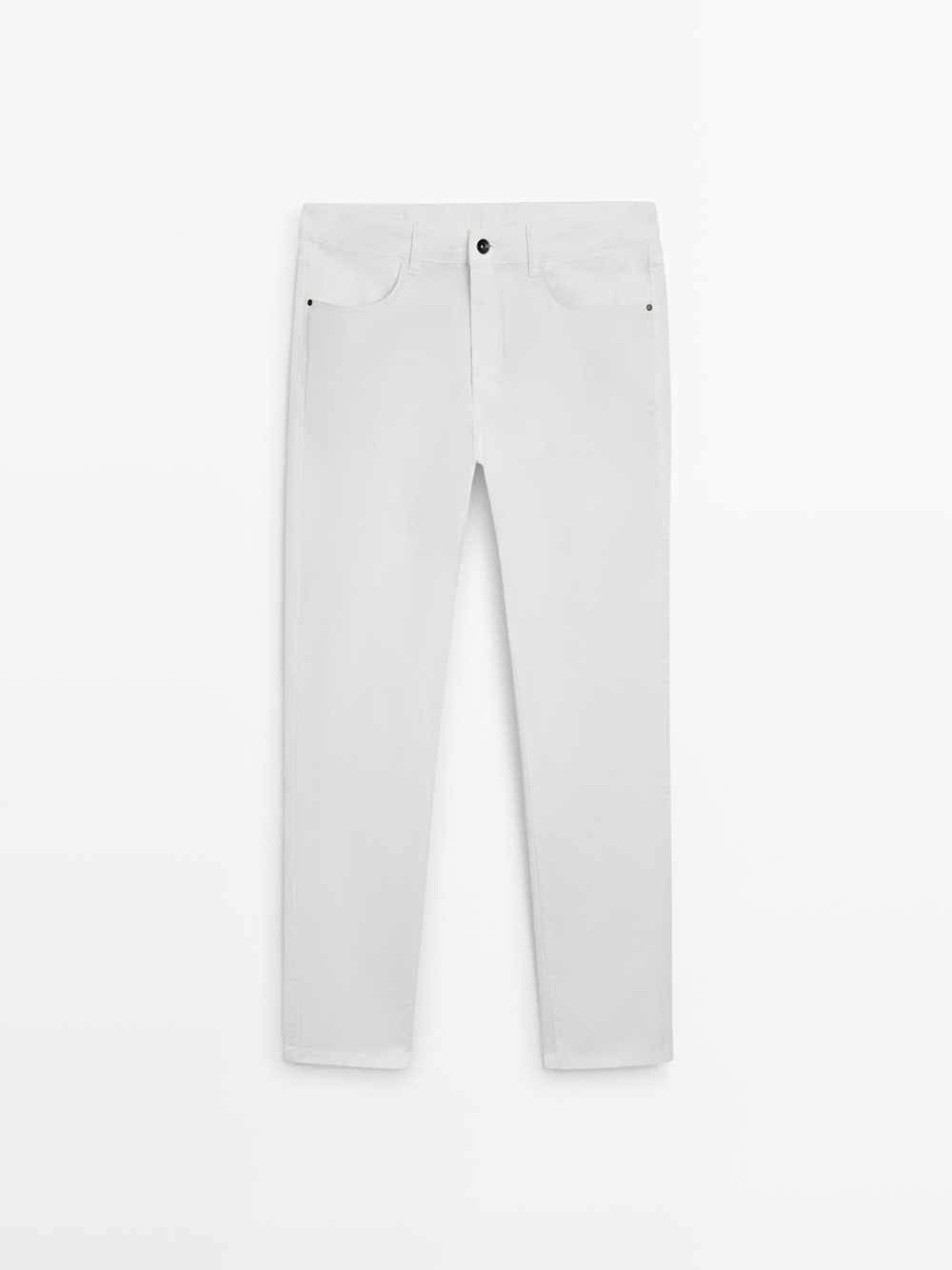 Massimo Dutti Джинсы Slim fit с эффектом джинсовой ткани, белый