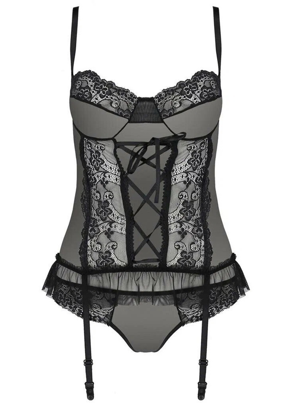 Корсаж с пажами и трусики Marcelle Casmir черный L/XL