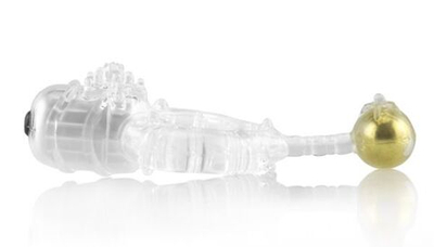 Виброкольцо с золотым шариком Bong O (Цвет: прозрачный)