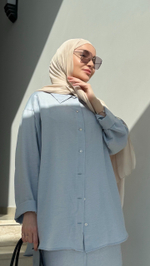 Льняной костюм с юбкой