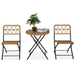 Набор садовой мебели Аруба (столик+2 складных стула), ротанг искусственный, бежевый, SG-22012