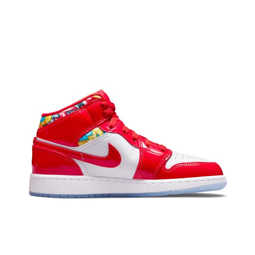 Кроссовки Air Jordan 1 Mid Barcelona Sweater Red Patent