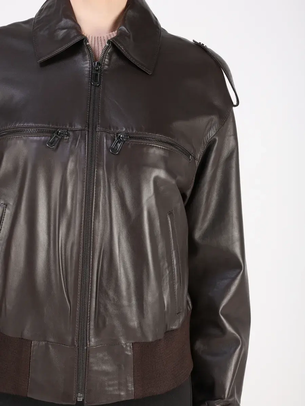 Кожаная куртка демисезонная