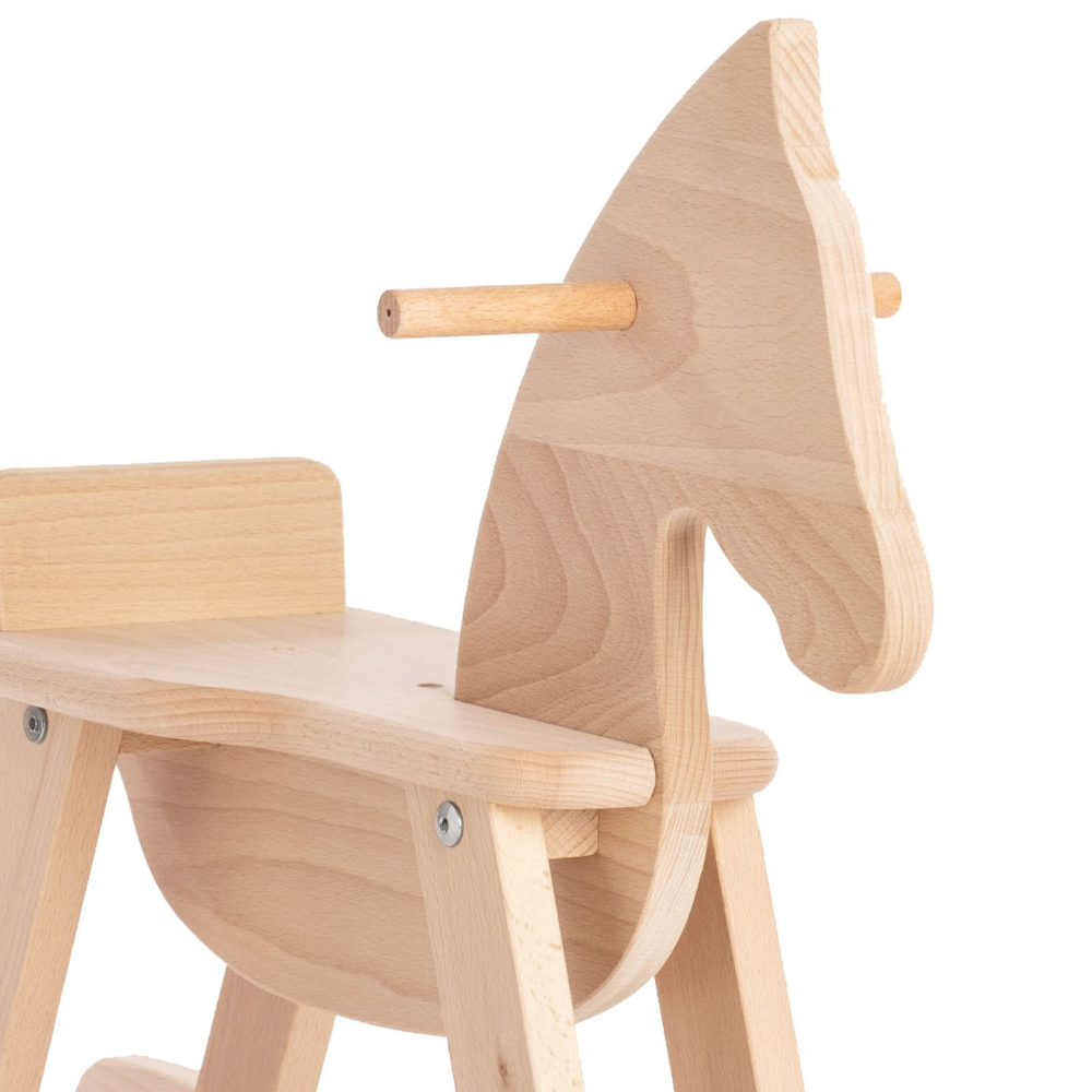 Конь качалка декоративный 86х48, Тадео, массив березы, в натуральной отделке, Dipriz