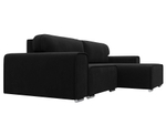 Диван угловой Лига-029 МИКРОВЕЛЬВЕТ Черный