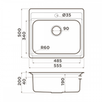 Кухонная мойка Omoikiri Ashi 56-IN