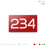 Номер на дверь 234, табличка на дверь для офиса, квартиры, кабинета, аудитории, склада, красная 120х70 мм, Айдентика Технолоджи