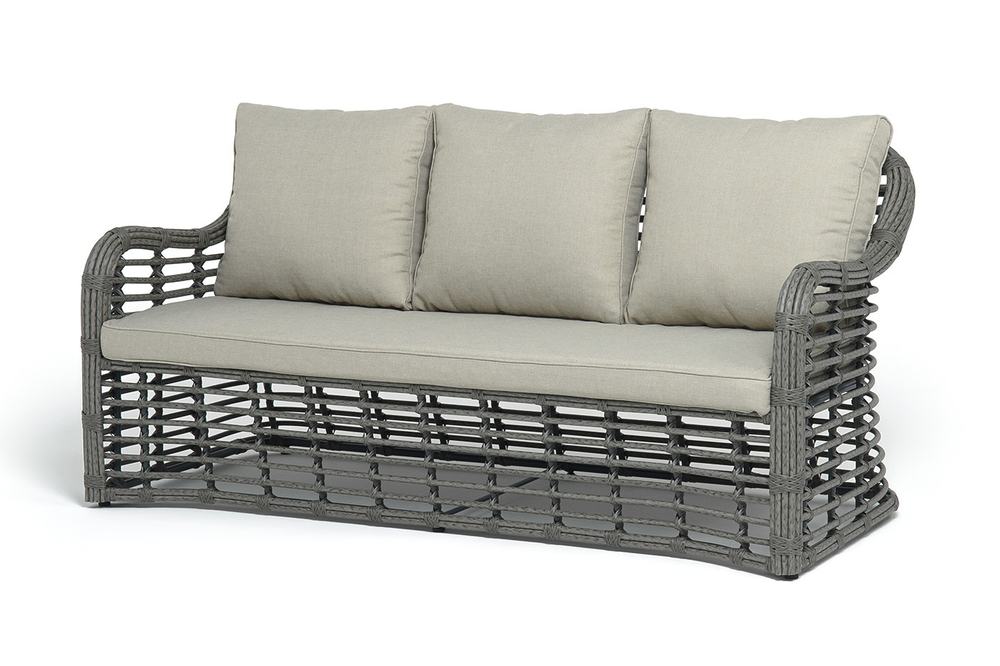 "Ницца" лаунж-зона из искусственного ротанга, цвет серый