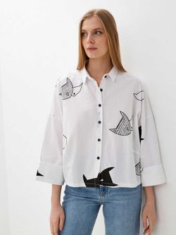 Рубашка  оверсайз  короткая