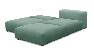 Угловой диван Фиджи большой и глубокий (Еврокнижка) Vivaldi 10 210*242*62 см, Зеленый Велюр Еврокнижка Фиеста