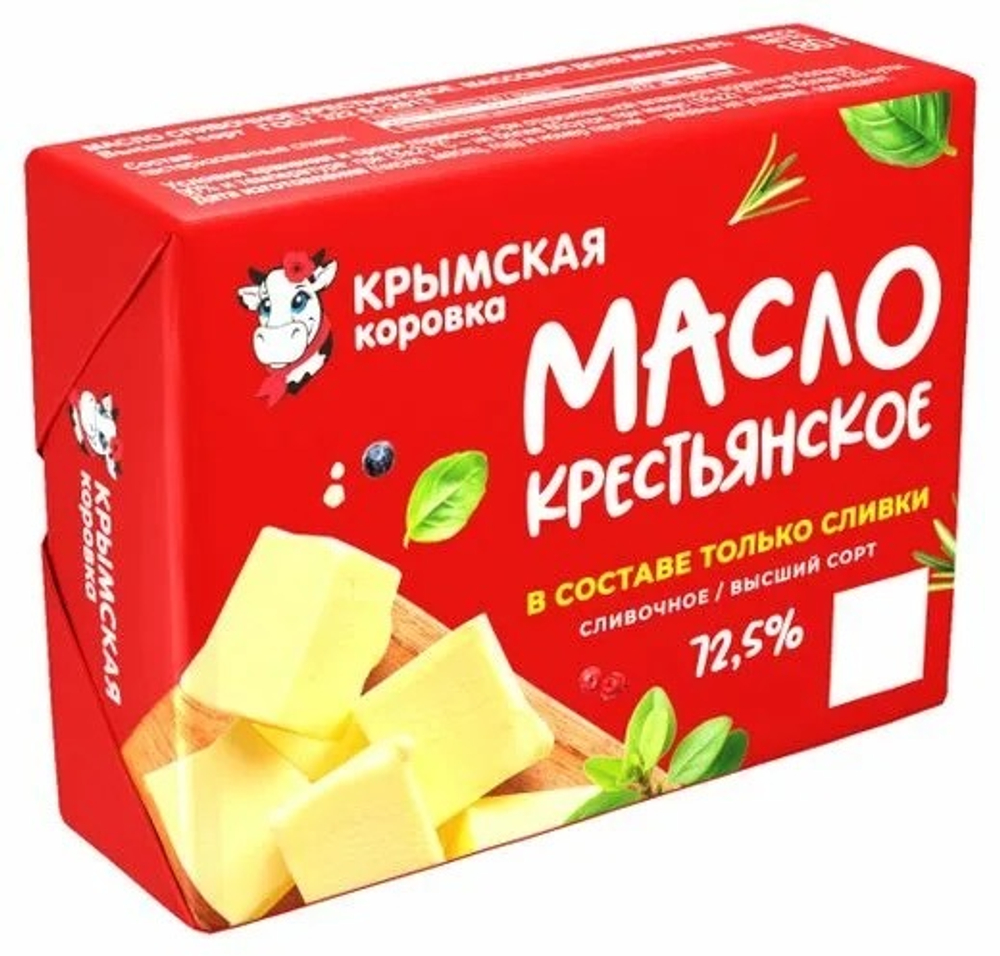 Масло слив Крестьянское 72.5% 180гр ТМ «Крымская Коровка»