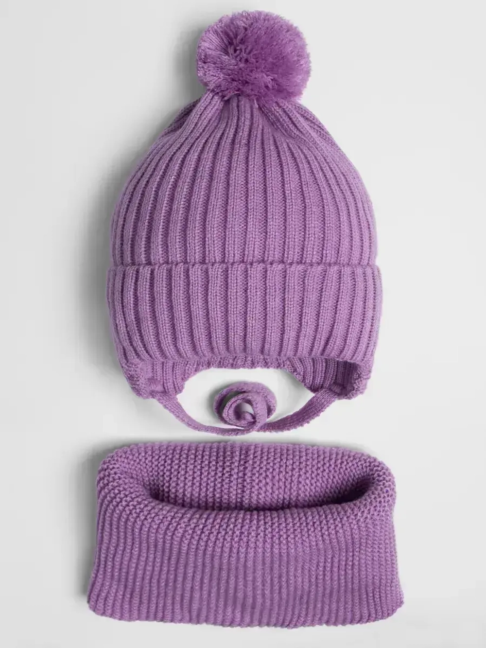 Шапка для девочки осенняя и снуд вязаный