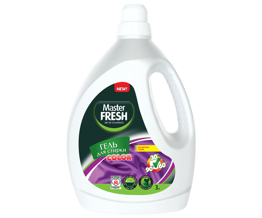Master FRESH гель д/стирки COLOR 3л Флакон с ручкой (М)
