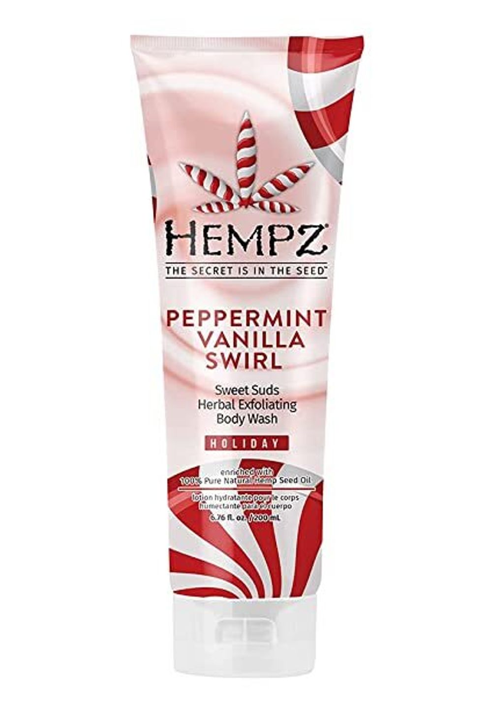Гель для душа HEMPZ Peppermint Vanilla Swirl Sweet Suds Herbal Exfoliatibg Body Wash 200 мл