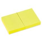 Блок самоклеящийся (стикеры), BRAUBERG, НЕОНОВЫЙ, 38х51 мм, 90 листов, КОМПЛЕКТ 2 штуки, желтый, 122698