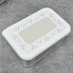 Банка для сыпучих продуктов 0,8л "Эстетика" прямоугольная (бело-бежевый)