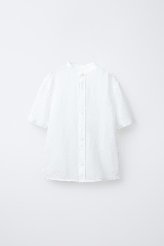 ZARA РУБАШКА С КОРОТКИМИ РУКАВАМИ, БЕЛЫЙ