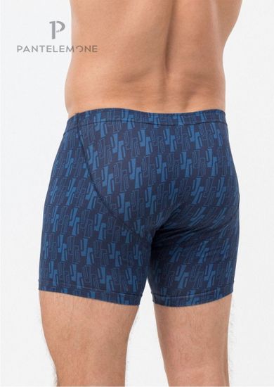 Трусы мужские боксеры удлинённые Pantelemone PMHL-1523, геометрия деним/темно-синяя