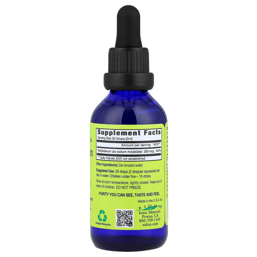 Eidon Ionic Minerals, молибден, жидкий концентрат, 60 мл (2 унции)