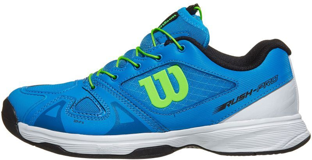 детские Кроссовки теннисные Wilson Rush Pro Junior QL - brilliant blue/white/green gecko