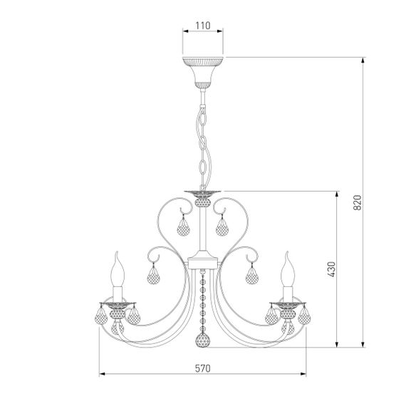Подвесная люстра Eurosvet 3305/5 белый с золотом/прозрачный хрусталь Strotskis