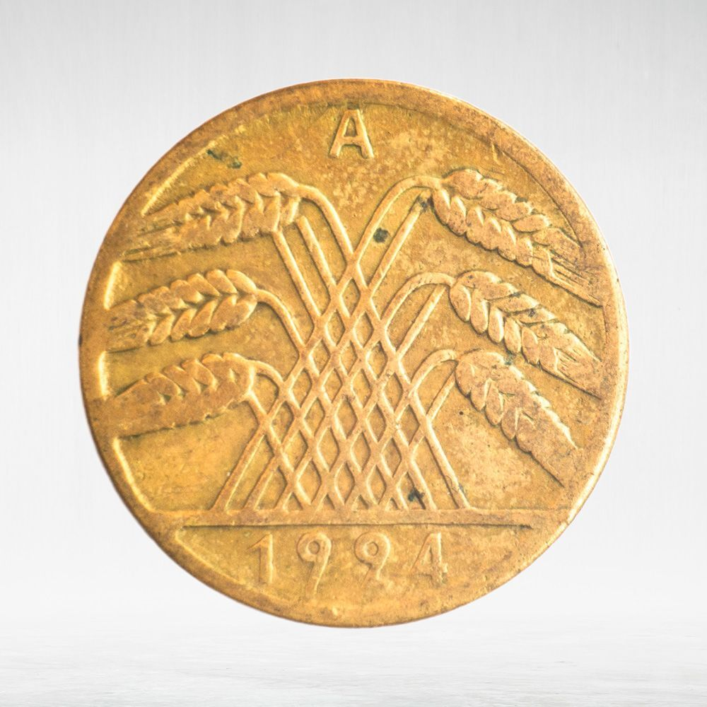 Germany, 10 Rentenpfennig, 1924, (Berlin Mint - "A"), VF