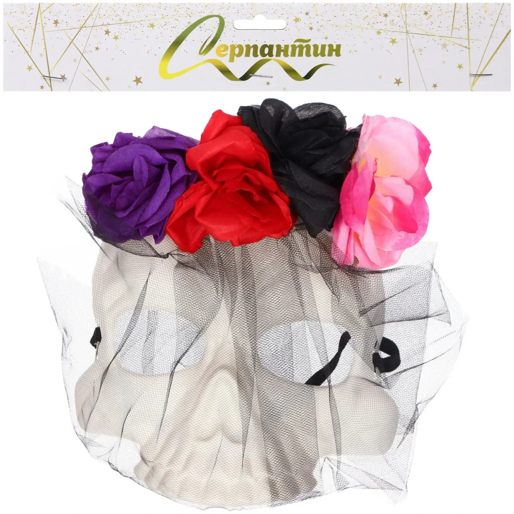 Маска карнавальная «Helloween - Цветочная печаль», микс