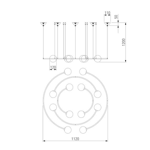 Подвесная люстра Bogates Brook 359/12 латунь