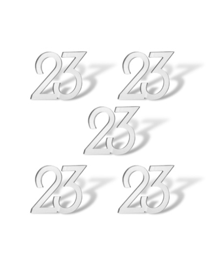 Топпер Мини надпись "23" №1 (4см) 5шт акрил СЕРЕБРО