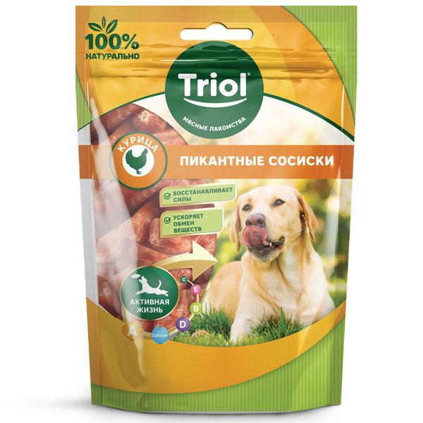 Лакомство для собак Triol «Пикантные сосиски из курицы», 70г
