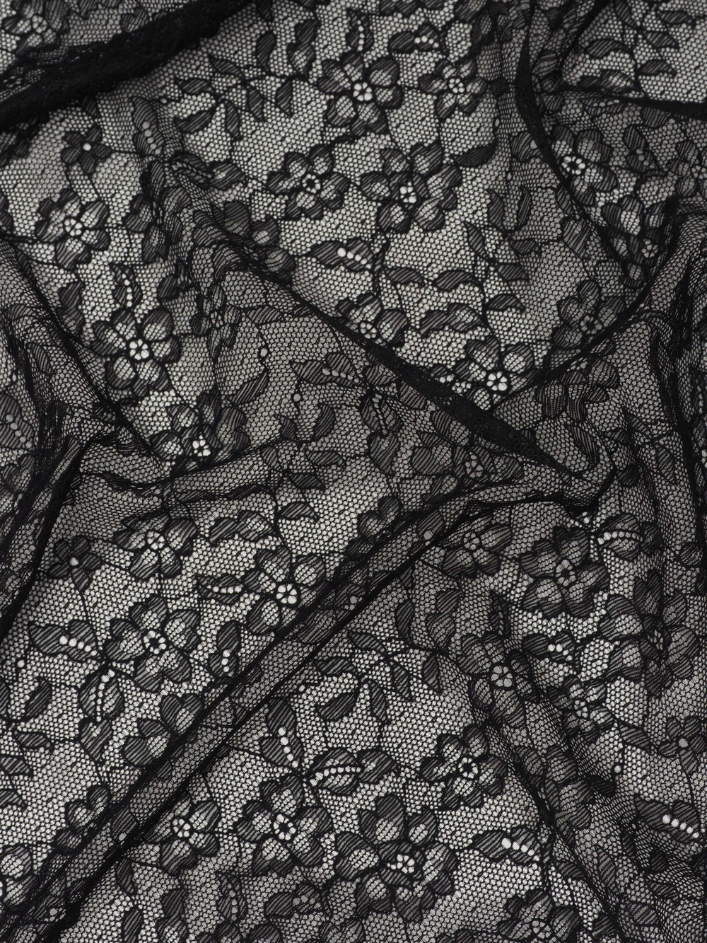 Гипюр эластичный черный ширина 145 см