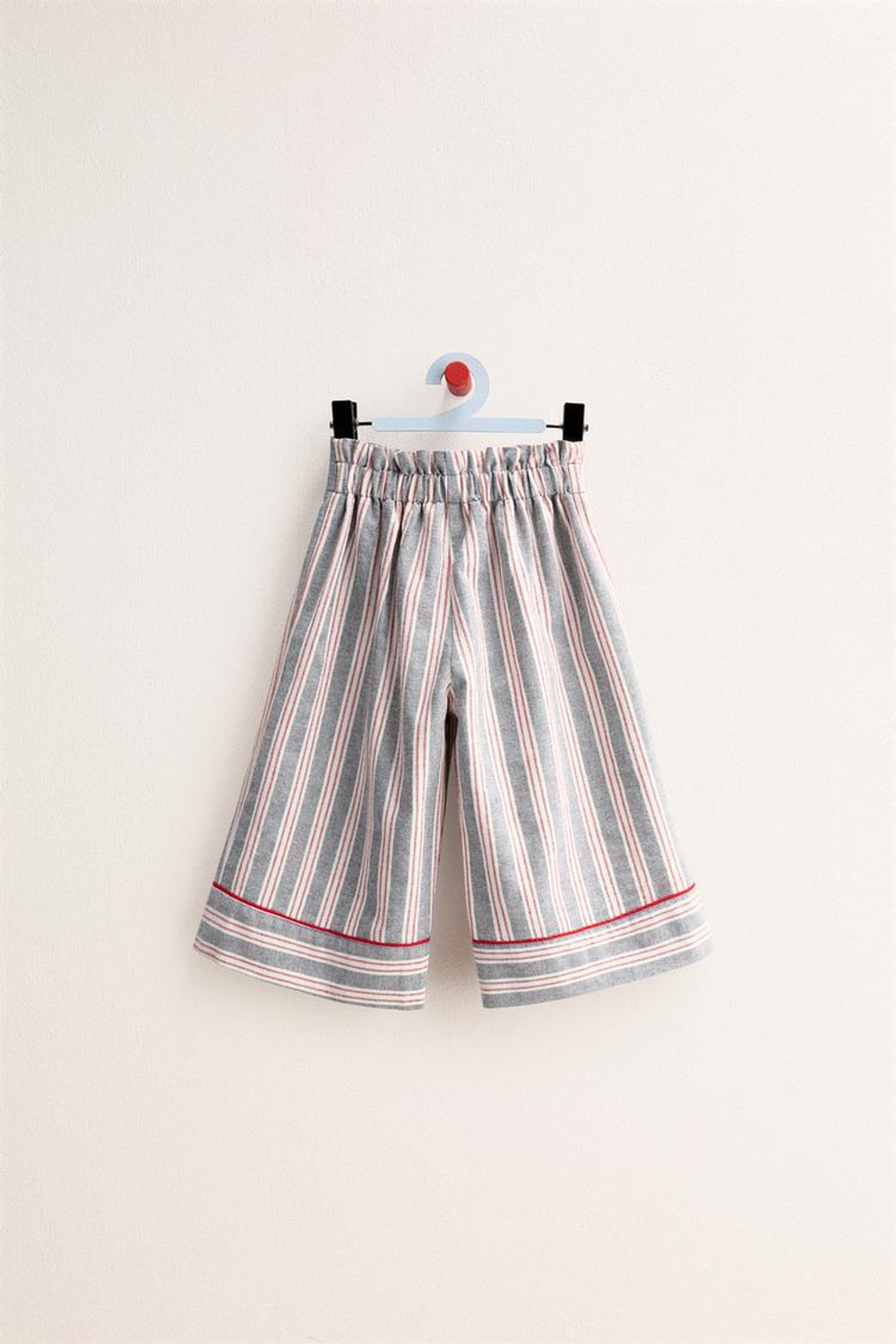 ZARA TIMELESS - БРЮКИ WIDE LEG В ПОЛОСКУ, СИНИЙ