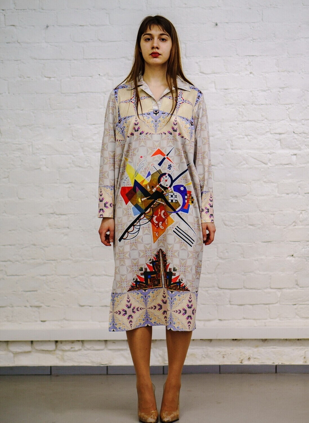 Платье "Кандинский Светлый", по мотивам картины Василия Кандинского (композиция "На белом II")