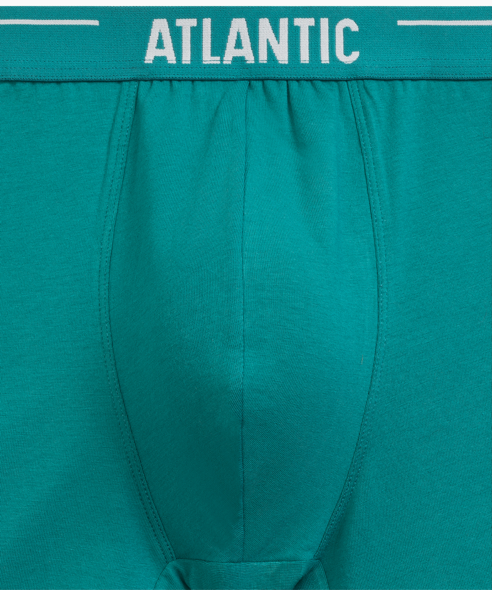 Мужские трусы шорты Atlantic, набор из 5 шт., хлопок, морская волна + бирюзово-зелёные + чёрные + серые меланж + тёмно-голубые, 5SMH-004
