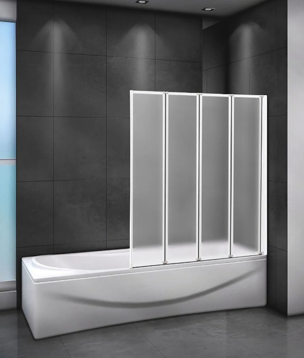Шторка на ванну Cezares Relax 90 R RELAX-V-4-90/140-P-Bi-R профиль Серый стекло текстурное