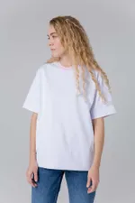 Футболка Toccotwo с розовой горловиной Женская Белая