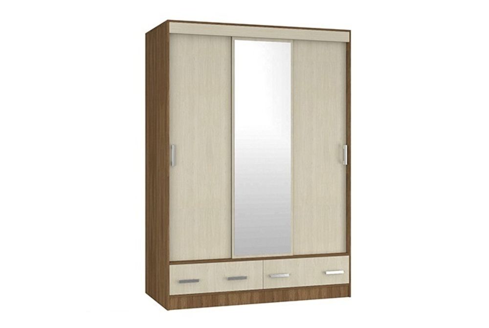 Светлана Шкаф-купе 3-х ств. с ящиками 1500 с 1 зер.Новый