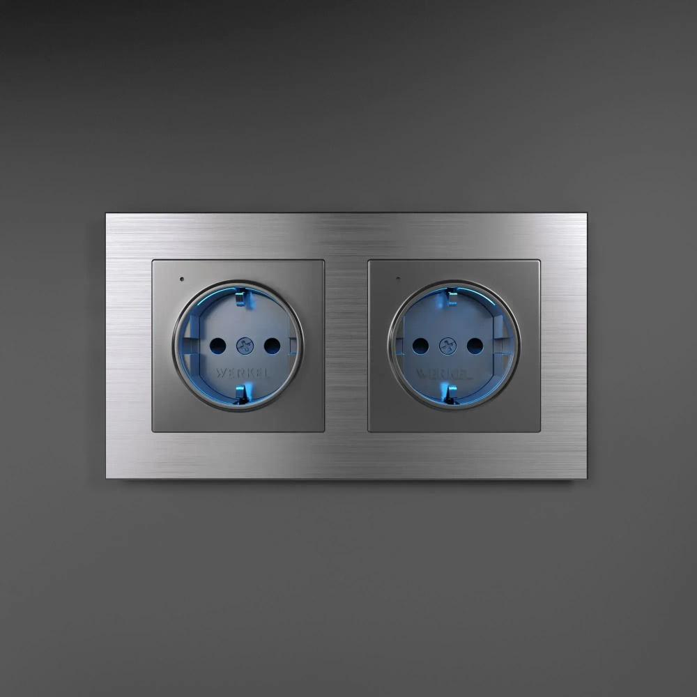 Рамка на 2 поста Aluminium (алюминий) W0021706