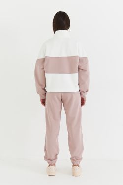 Олимпийка колор-блок бюстье цвета какао/крем