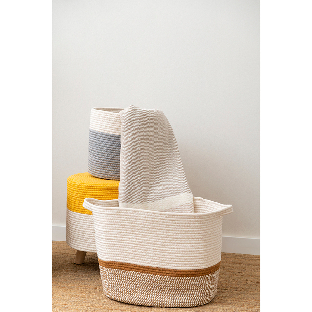 Корзина для хранения Bergenson Bjorn Kerit 45х35.5см белая/бежевая