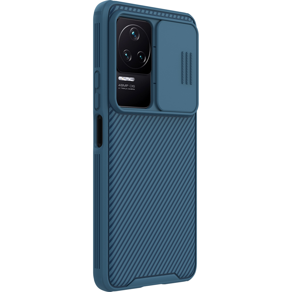 Защитный чехол синего цвета с защитной шторкой для камеры от Nillkin на Xiaomi Redmi K50 и K50 Pro, серия CamShield Pro Case