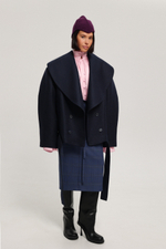 Пальто с округлым воротником