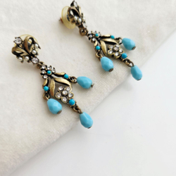 Серьги Hobe с бирюзовыми каплями