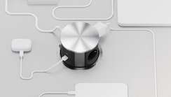 Блок розеток выдвижной вертикальный (3 розетки, USB-A, USB-C) G10703N-2AC.N Серебро/Черный d135