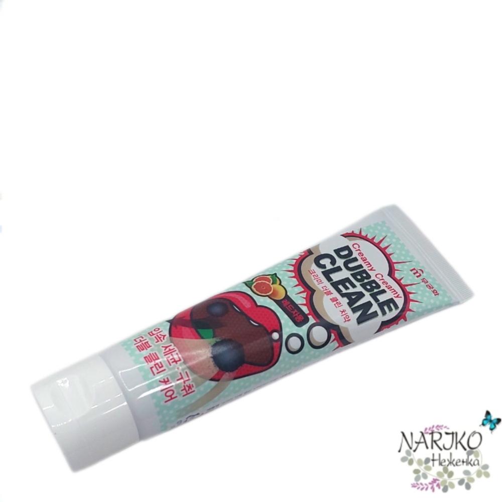 Зубная паста кремовая MUKUNGHWA Dubble Clean с очищающими пузырьками и экстрактом красного грейпфрута, 110 гр.