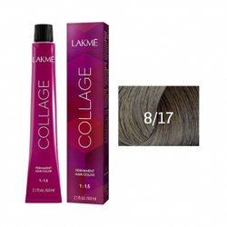 Lakme Collage Крем-краска для волос, 8/17 Блондин пепельный, 60 мл