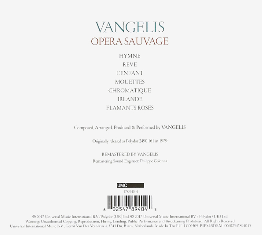 Vangelis / Opera Sauvage (CD)